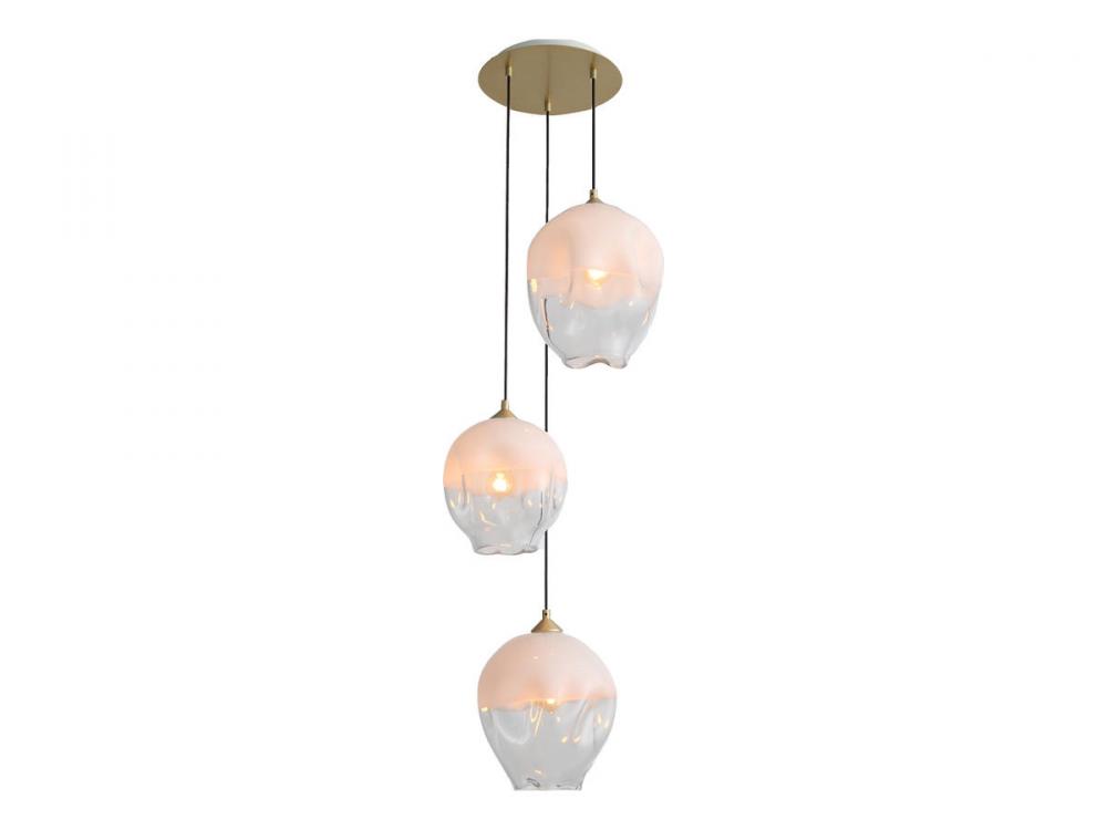 Sonoma Ave. 3 Light White And Clear Globe Multi Port Pendant