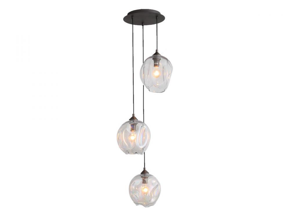 Sonoma Ave. 3 Light Clear Globe Multi Port Pendant