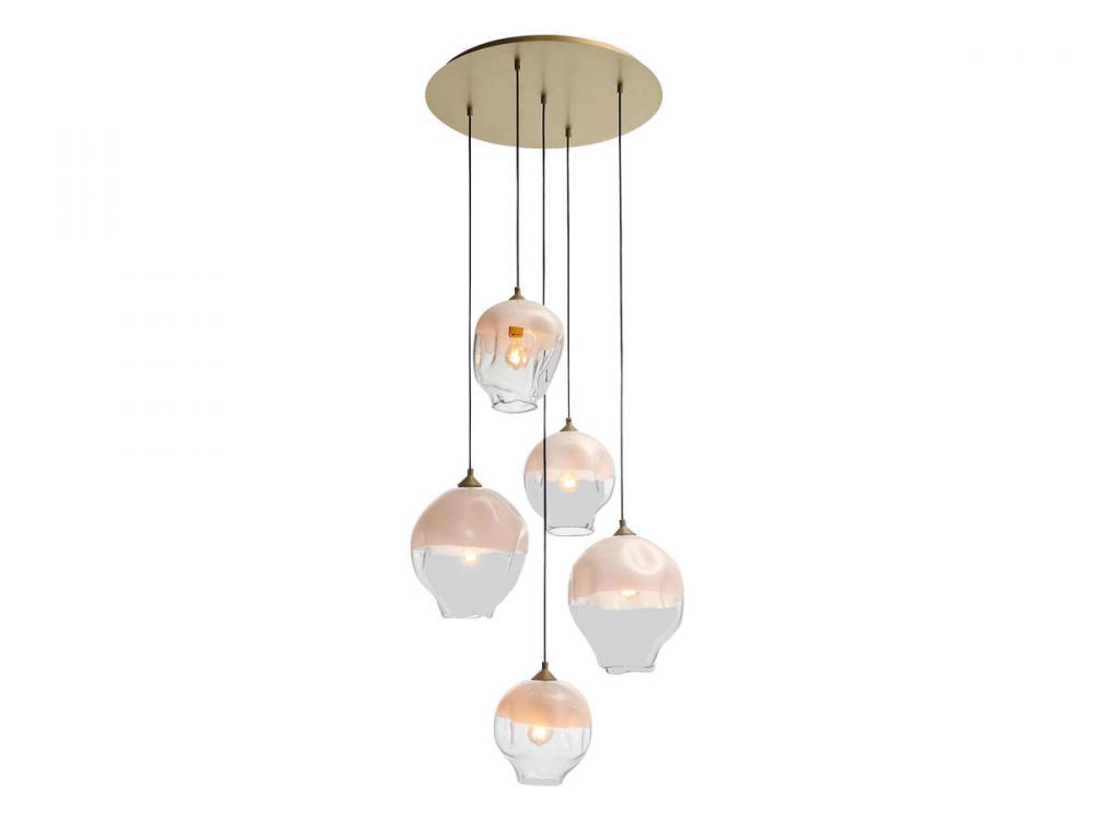 Sonoma Ave. 5 Light White And Clear Globe Multi Port Pendant