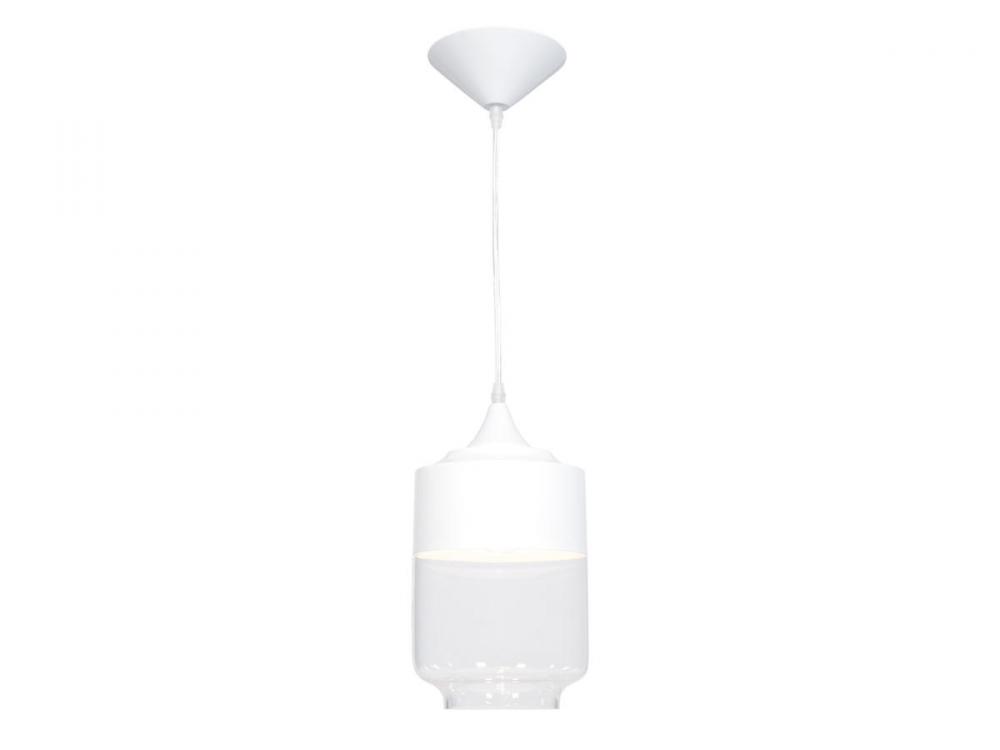 Robertson Blvd. 13"  Pendant in White  with Clear Glass