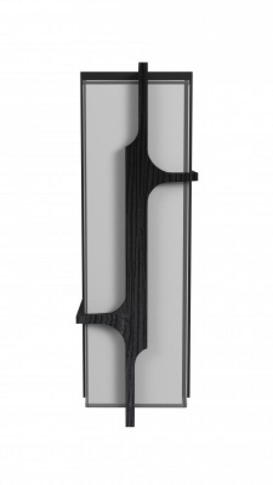 Avenue Outdoor 18" Sconce with a Curved Geometric Black Frame