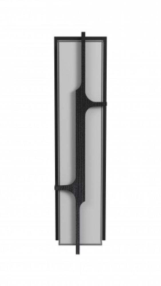 Avenue Outdoor 24" Sconce with a Curved Geometric Black Frame