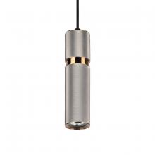 Avenue Lighting HF1072-LGB - Cicada 1 Light Pentant Knurled Light Grey With Brass