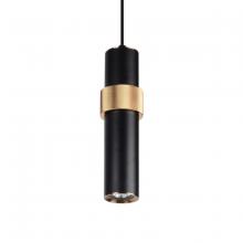 Avenue Lighting HF1079-BKB - Cicada 1 Light Pentant Black With Knurled Brass