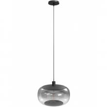 Avenue Lighting HF9170-BK - Monaco 12" Acrylic Pendant in Black and Gradient Smoke Glass