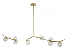 Avenue Lighting HF4808-CLR - Hampton 60" Chandelier in Brushed Brass with Clear Glass
