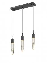 Avenue Lighting HF1900-3-AP-BK - Aspen Collection 3 Light Bubbled Crystal Multi Port Pendant
