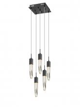 Avenue Lighting HF1900-5-AP-BK - Aspen Collection 5 Light Bubbled Crystal Multi Port Pendant