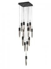Avenue Lighting HF1905-13-AP-BK - Aspen  13 Light Multi  Pendant in Bkack with Bubbled Crystal