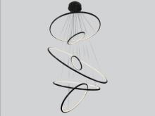 Avenue Lighting HF4446-BK - Aria 48" LED  6-Ring Multi Pendant in Polished Black Gunmetal Chrome