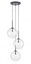 Avenue Lighting HF4233-BK - Delilah 3-Light Multi Pendant in Black with Clear Glass