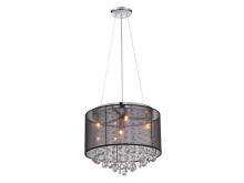 Avenue Lighting HF1504-BLK - Riverside Dr. Round Black Organza Silk Shade And Crystal Dual Sconce