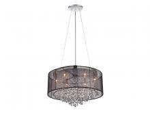 Avenue Lighting HF1505-BLK - Riverside Dr. Round Black Organza Silk Shade And Crystal Dual Sconce