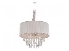 Avenue Lighting HF1506-SLV - Vineland Ave. Silver Lined Silk String Shade And Crystal Hanging Fixture