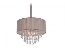 Avenue Lighting HF1506-TP - Vineland Ave. Taupe Lined Silk String Shade And Crystal Hanging Fixture