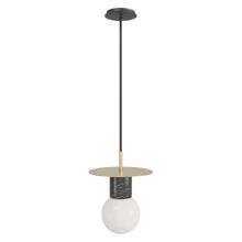 Avenue Lighting HF1951-BB-BK - Newport  8"  Pendant in Black with Brushed Brass Accent