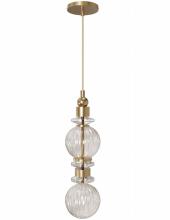 Avenue Lighting HF7902-AB - Avra 18" Stacked Sphere Glass And Metal Pendant in Aged Brass
