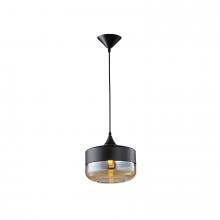 Avenue Lighting HF9113-BK/BZ - Robertson Blvd. 10"  Pendant in Black with Amber Bronze Glass