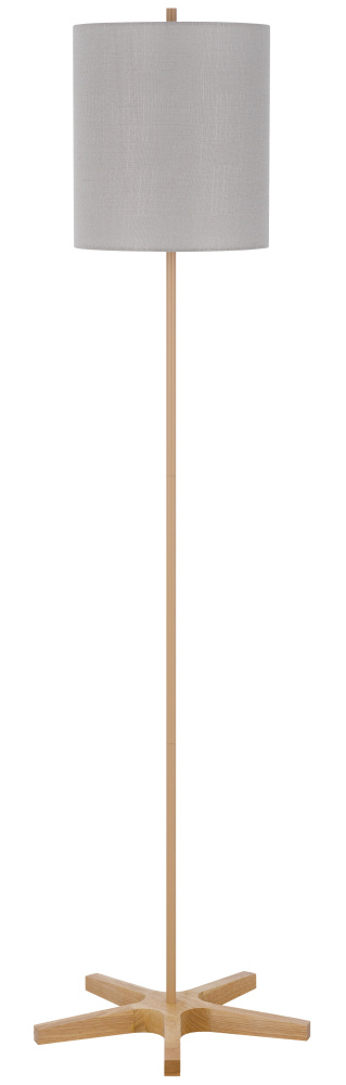 100W metal floor lamp with wooden base