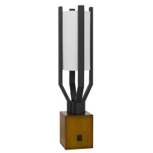 CAL Lighting BO-3233TB - 9W Keene metal table lamp with integrated hardback fabric shade and USB and USB-C charging ports