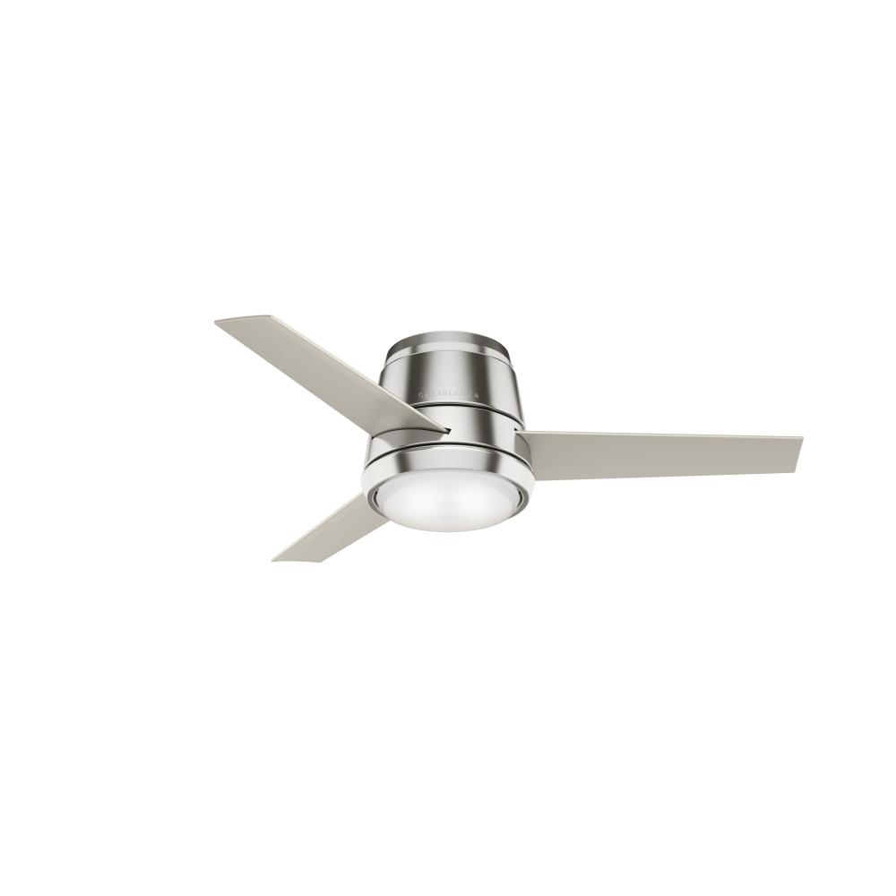 Casablanca 44 inch Commodus Brushed Nickel Low Profile Ceiling Fan with LED LT Kit and Wall Control
