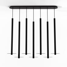 Koncept Inc CMP-L7-S-36-MTB+GDGY9 - Combi Pendant 36" Linear 7 Combo Matte Black with Matte Black Canopy