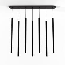 Koncept Inc CMP-L7-S-36-MTB - Combi Pendant 36" Linear 7 Combo Matte Black with Matte Black Canopy