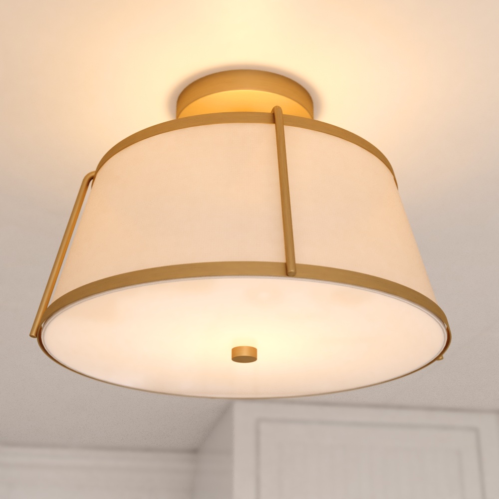 Marion 13-in. 2 Light Semi-Flush Mount Mystic Gold