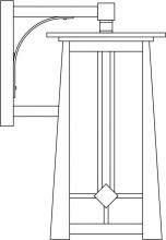 Arroyo Craftsman ABB-9OF-P - 9" Aberdeen wall mount