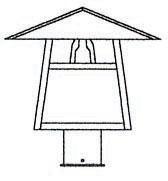 Arroyo Craftsman CP-12HAM-S - 12" carmel post mount with hillcrest overlay
