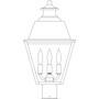 Arroyo Craftsman INP-10MRCLR-BZ - 10" inverness post mount with metal roof