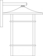 Arroyo Craftsman KAB-12TSRM-S - 12" katsura wall mount with toshi overlay