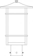 Arroyo Craftsman KAP-9TSM-RB - 9" katsura post mount with toshi overlay