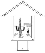 Arroyo Craftsman TRP-12CTF-RB - 12" timber ridge post mount with cactus  filigree