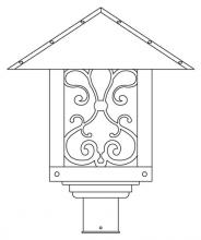 Arroyo Craftsman TRP-16ASRM-BZ - 16" timber ridge post mount with ashbury  filigree