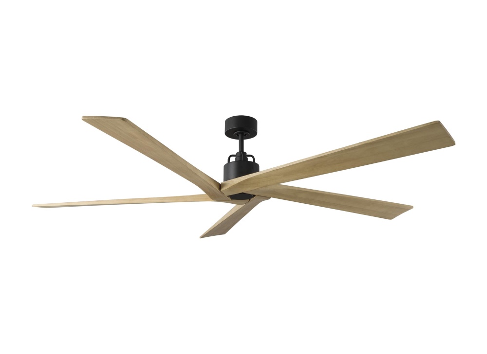 Aspen 70 Ceiling Fan in Midnight Black with Natural Honey Blades