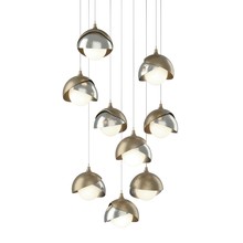 Hubbardton Forge 131105-SKT-LONG-84-85-GG0711 - Brooklyn 9-Light Double Shade Pendant