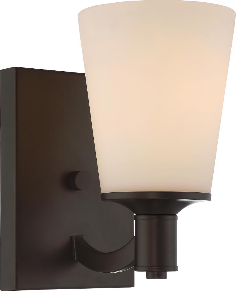 Laguna - 1 Light Vanity with White Glass - Forest Bronze Finish