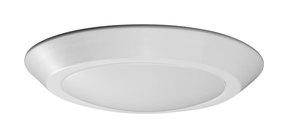 7 in.; LED Flush Mount Fixture; Disk Light; White Finish; 3000K; 90 CRI