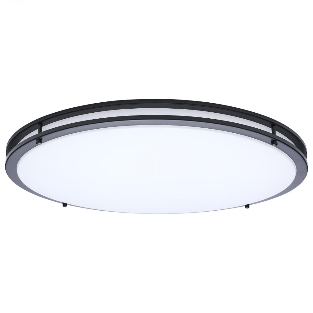 Glamour; LED 24 Inch Flush Mount; Black Finish; 27K/3K/35K/4K/5K CCT Selectable