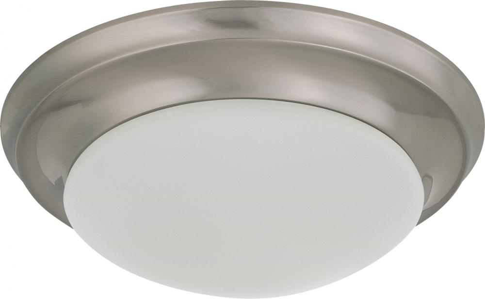 12'' - LED Flush with Frosted Glass- Brushed Nickel Finish- 120-277V