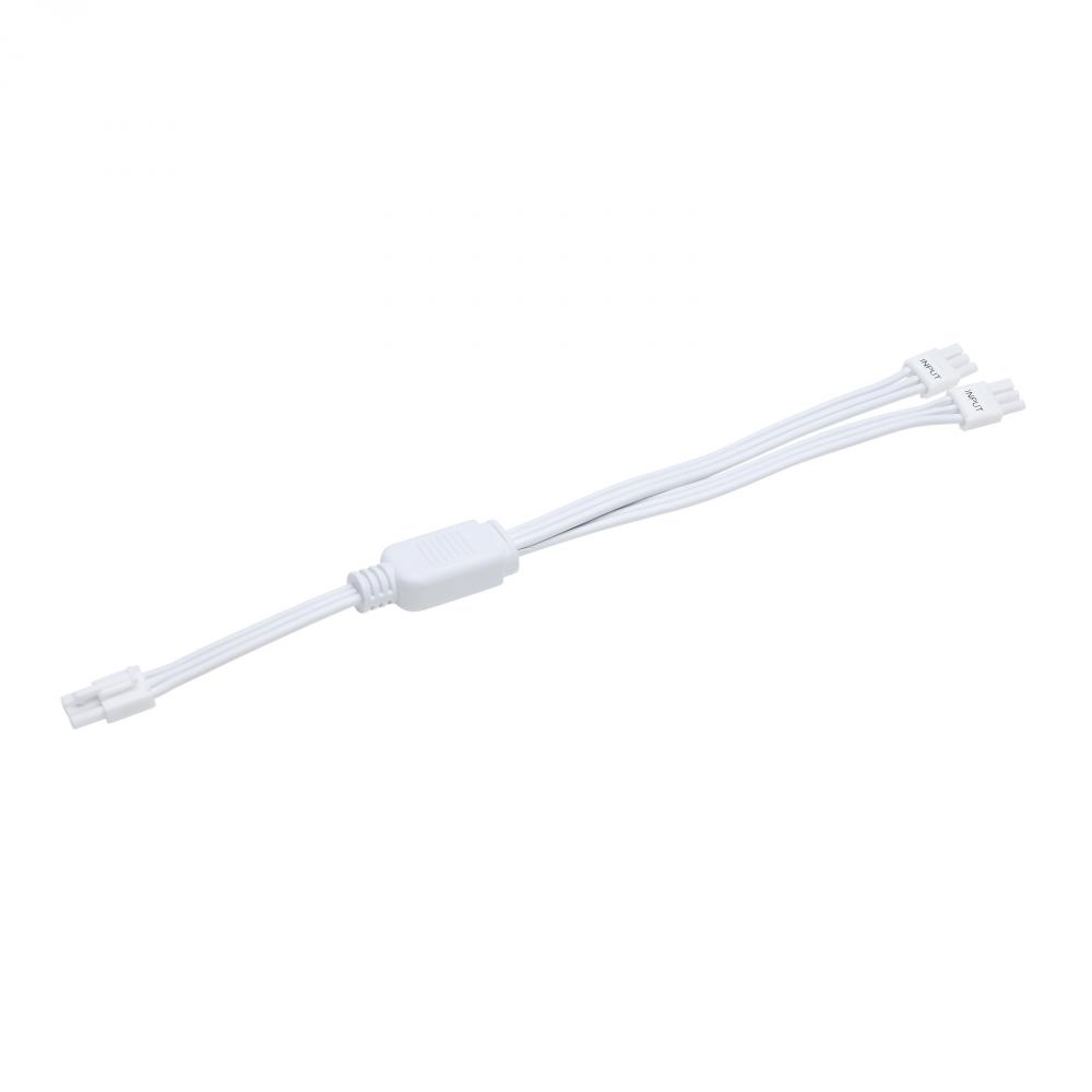 Y-Splitter for Under Cabinet LED Fixtures; White Finish