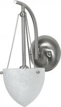 Nuvo 60/134 - 1-Light 6" Wall Mounted Vanity Fixture in Brushed Nickel Finish with Water Spot Glass
