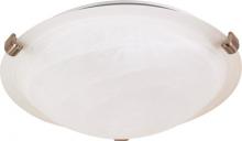Nuvo 60/271 - 2 Light; 16 in.; Flush Mount; Tri-Clip with Alabaster Glass; Brushed Nickel Finish