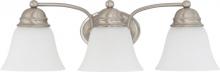 Nuvo 60/3319 - 3-Light Vanity Fixture in Brushed Nickel Finish with Frosted White Glass and (3) 13W GU24 Lamps