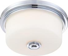 Nuvo 60/4591 - Soho; 2 Light; Medium Flush Fixture with Satin White Glass; Polished Chrome Finish