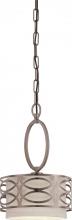 Nuvo 60/4728 - Harlow - 1 Light Mini Pendant with Khaki Fabric Shade - Hazel Bronze Finish