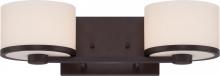 Nuvo 60/5572 - Celine - 2 Light Vanity with Satin White Glass - Venetian Bronze Finish