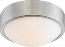 Nuvo 62/772 - Perk - 9'' LED Flush with White Glass - Brushed Nickel Finish