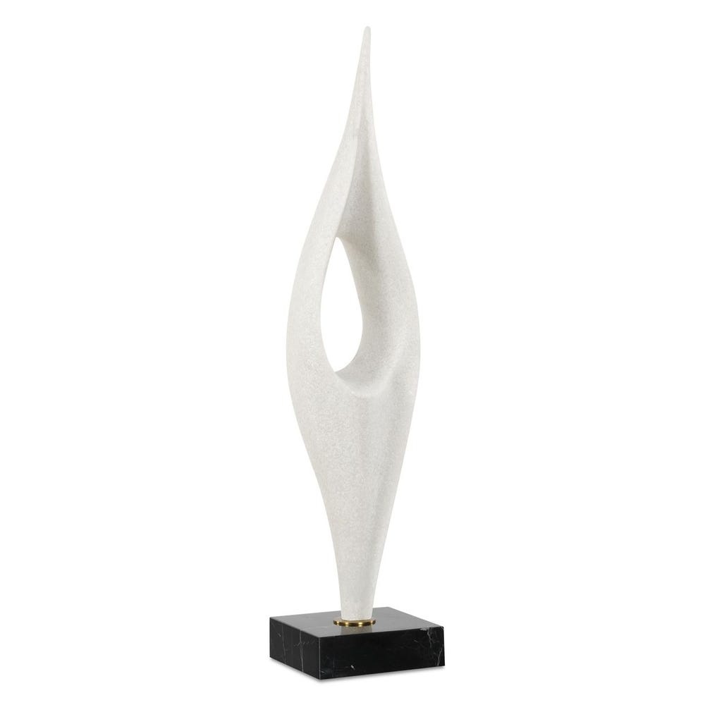 Uttermost Fluid Drop White Stone Sculpture